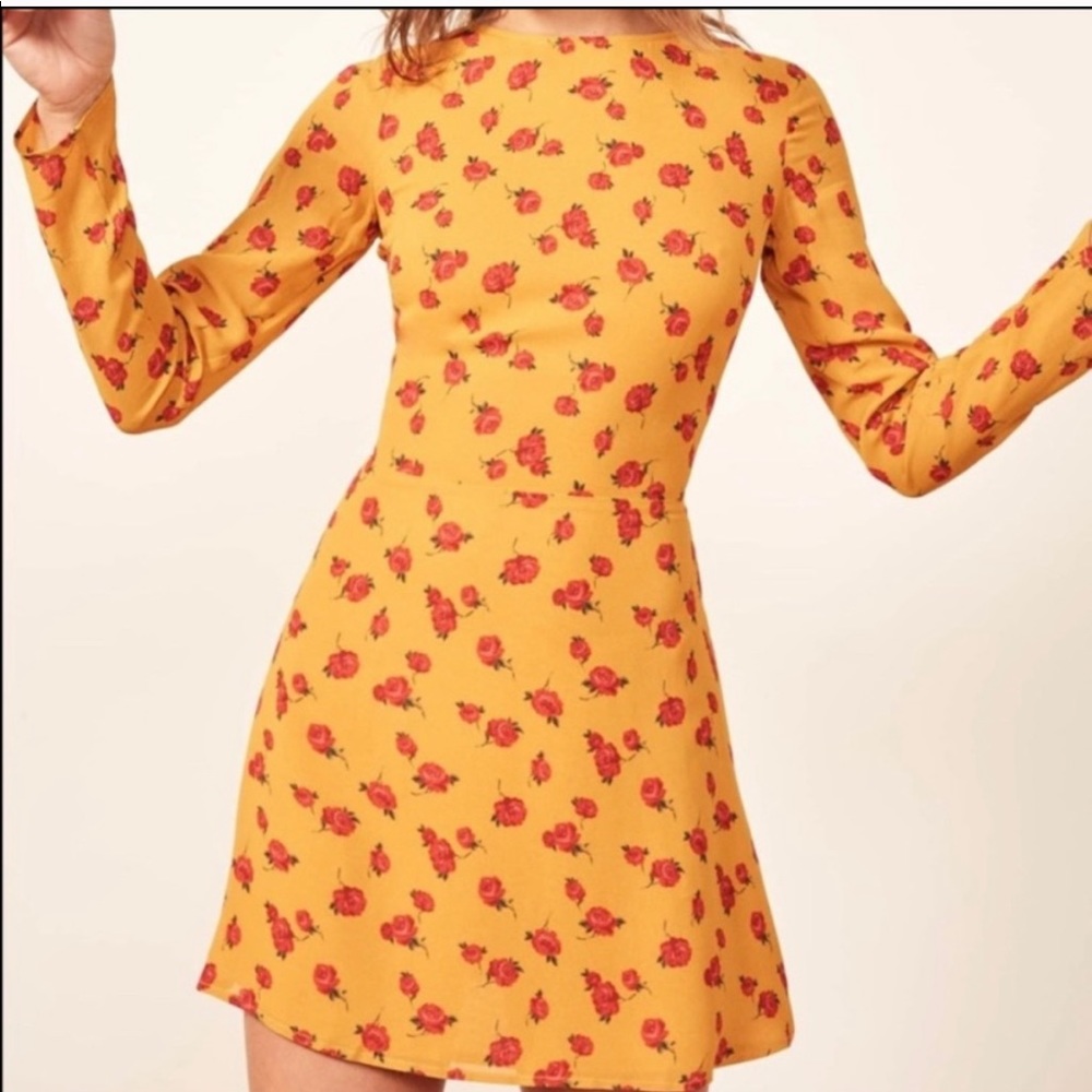 Reformation Mayra dress in yellow/red size 4